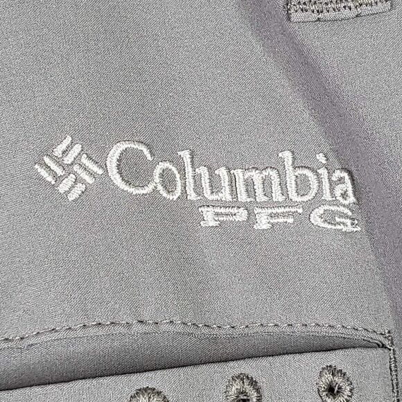 Columbia PFG Shorts Men's 42 X 8 Gray Fishing Flat Front Straight Performance - Picture 8 of 11